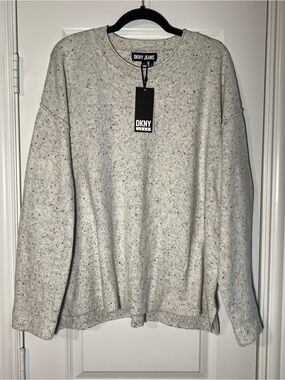 Dkny Heather Gray Crewneck Sweater